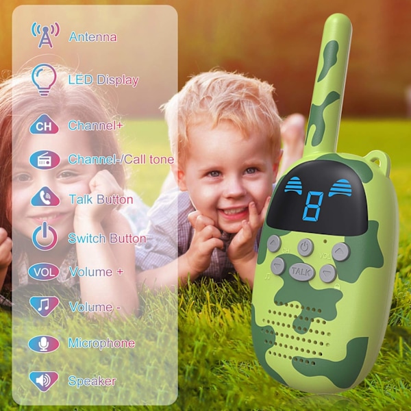 Barnleksaker Walkie Talkies för 3-12 år gamla pojkar och flickor, presenter