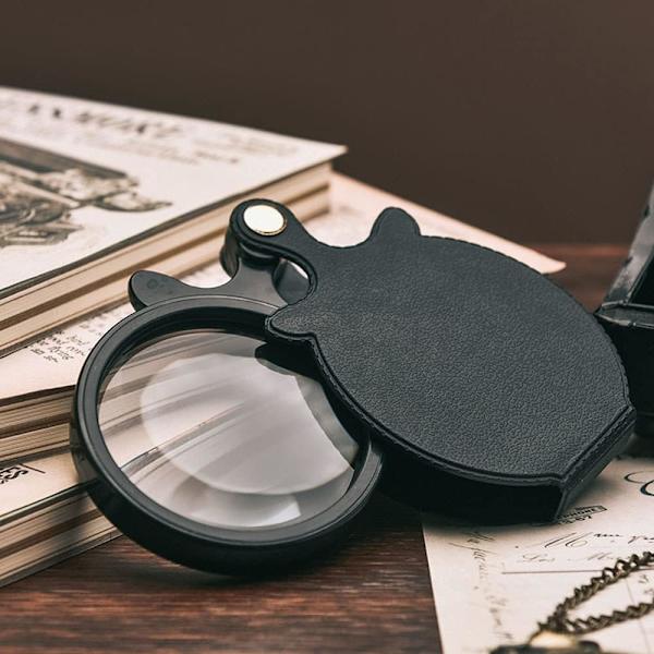 Sett med 2 Mini Foldbare Lommeforstørrelsesglass med Roterende Pro