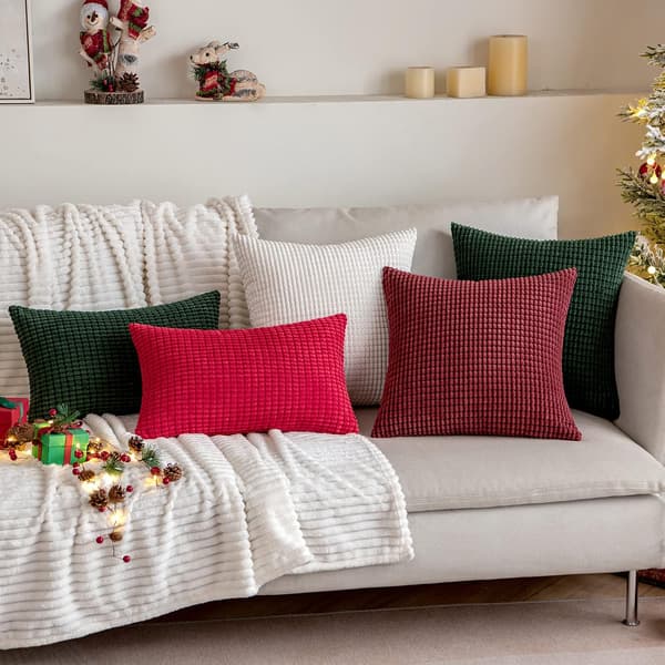 2-pack Dekorativa Jul Kuddfodral Mjuka Corduroy