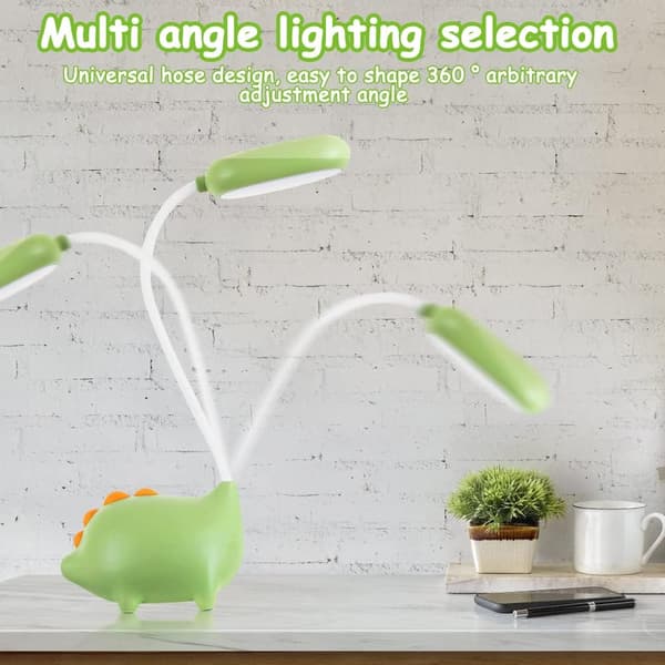 LED skrivebordslampe, Dinosaur skrivebordslampe for barn, USB-ladbare trådløs