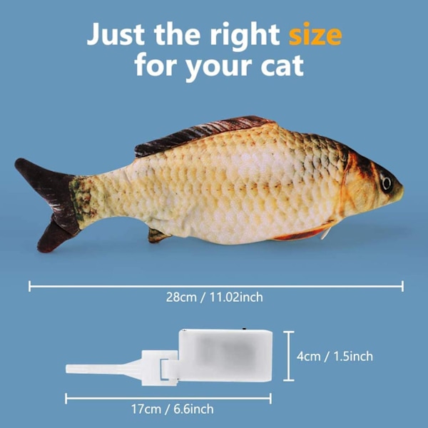Fiskleksak för Katter, Kattfiskleksak som Rör sig, Elektrisk Fiskleksak med