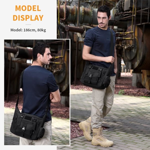 Taktisk Militær Molle Skulderveske Vanntett Crossbody Bag for Menn