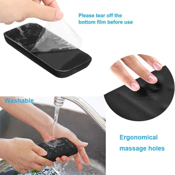 Håndleddstøtte i minneskum, sklisikker ergonomisk musematte