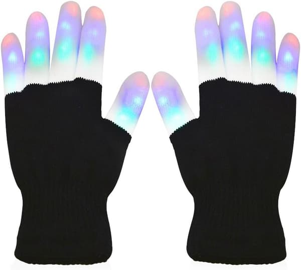 LED-hansker Lysende/Fargerike, LED Rave Blinkende Belysning/Multi Co