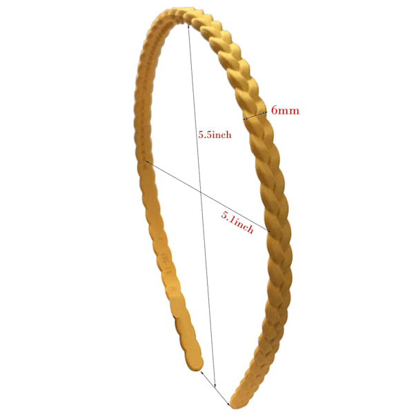12 stk. 6mm Tynde Pandebånd til Piger Kvinder Plastik Pigtail Style He