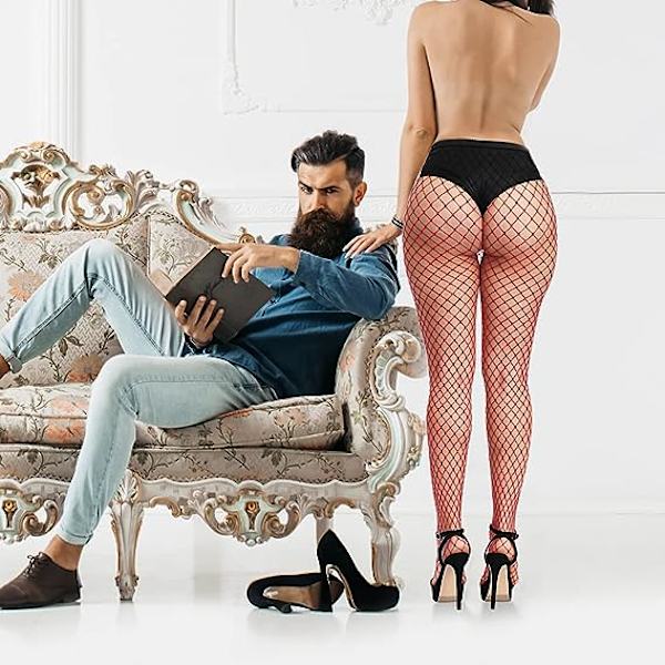 8 Par med Fargerike Fiskenettstrømper Leggings Høy Midje Strømper