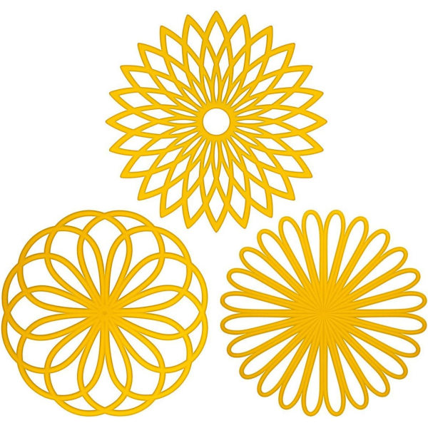 Silikon Multi-Bruk Blomstformet Trivet, Vaskematte (Sett med 3)