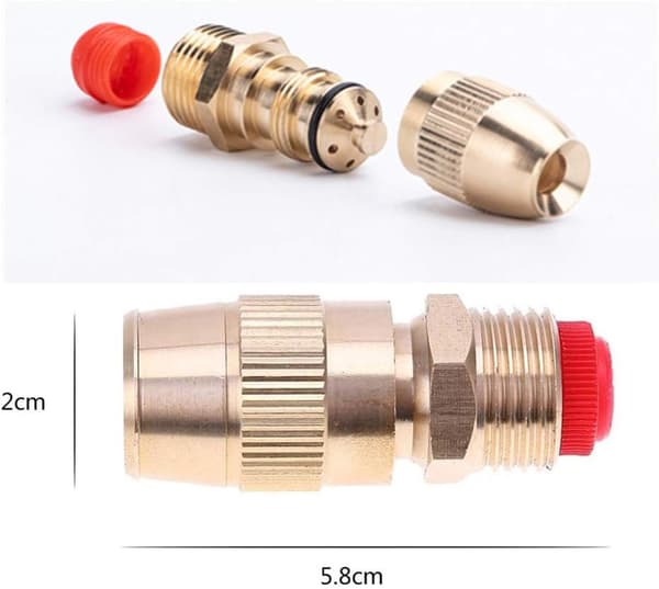 2 stk Messing Sprøytedyser Hage Sprinkler 1/2\" (DN15) Spray Atomi