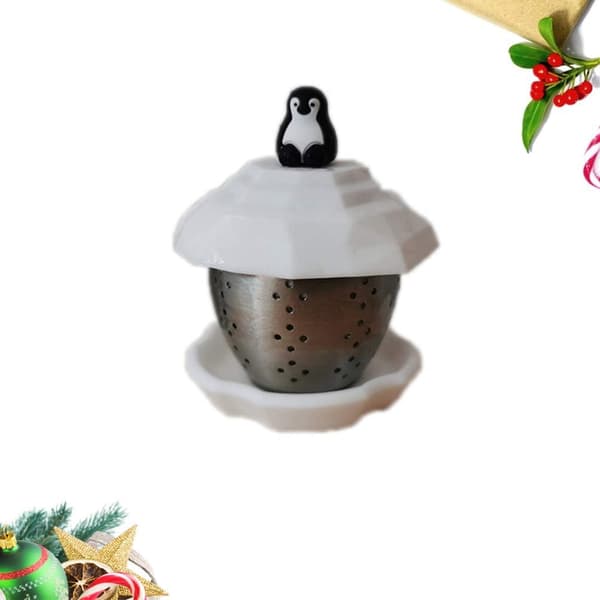 Rustfrit Stål Te-Bold Infuser Pingvin Form Fint Masket Te-Si