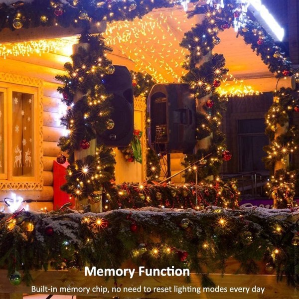 Udendørs Julelysguirlande, 30M 300 LED Hvid Varmt Lys