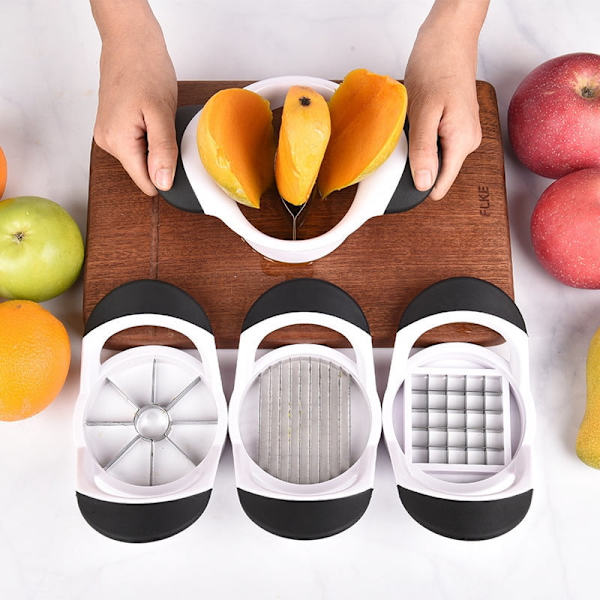 Frugtsplitter i rustfrit stål med ergonomisk gummigreb