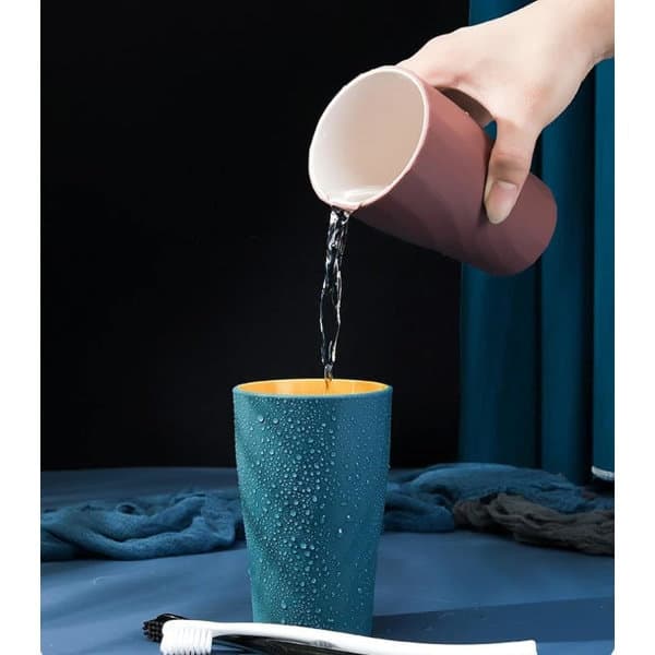 4-pack Hammasharjamuki Suuvesikuppi Hammasharjateline Muovi