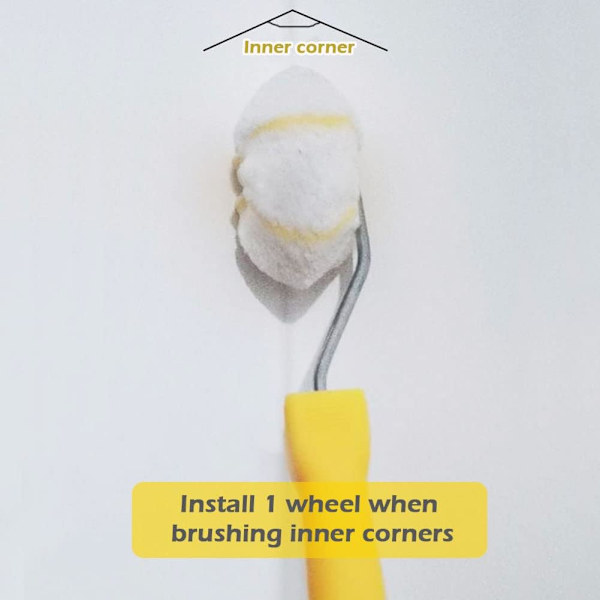 3-delad Ultimate Corner Paint Roller Kit för väggar och tak -