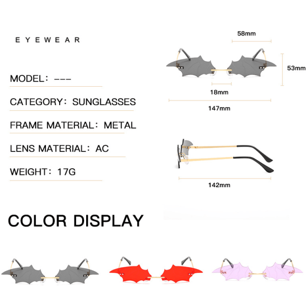 2 Nye Personlighet Bat Solbriller Europeisk og Amerikansk Overdreven