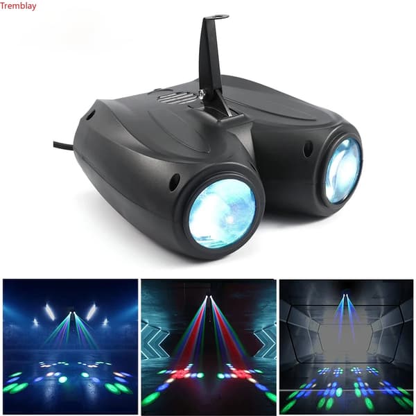 Led dobbelt hode disco spotlight farge DJ party lys projektor 12
