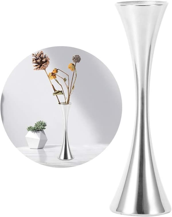 Mini Blomvas i Rostfritt Stål, 17 cm Hög Liten Silvervas
