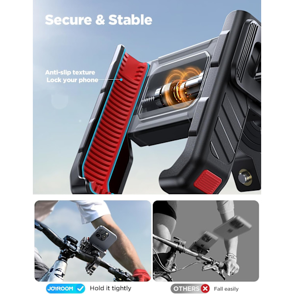 Motorcykel Telefonhållare - Cykel Styre Mobilhållare - Barnvagn Scooter Telefonklämma för iPhone Samsung