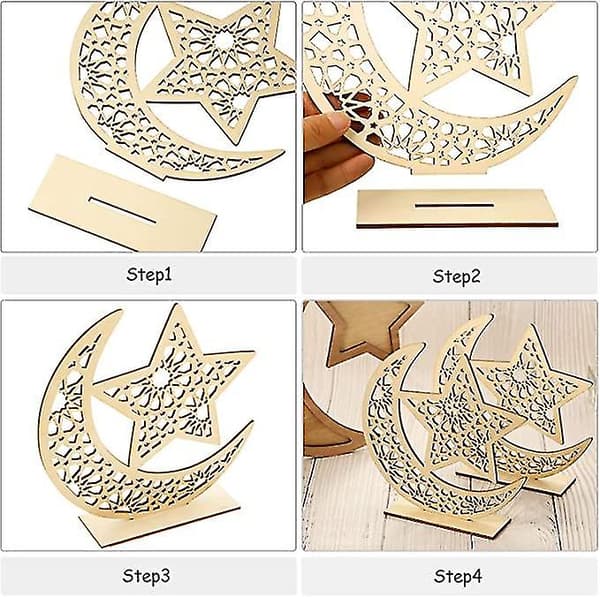Dewenwils Set med 2 trprydnader Ramadan Dekoration D DXGHC