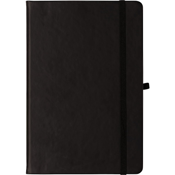 Klassisk Notesbog, Hård Indbinding, Lommeformat (8,5\" x 5,5\") Linjeret, Sort, 200 Sider