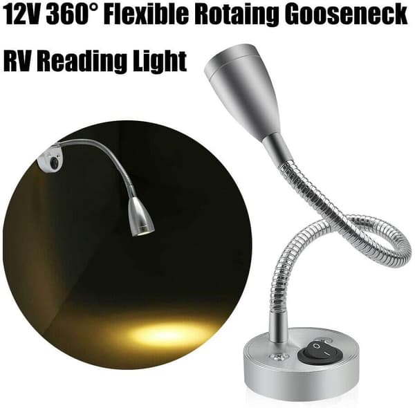 LED Vegglampe 12V LED Spot Leselys Bryter Bobil Caravan