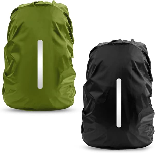 Svart + Grön ML2 Pack Vattentät Regnskydd för Ryggsäck, Reflekterande
