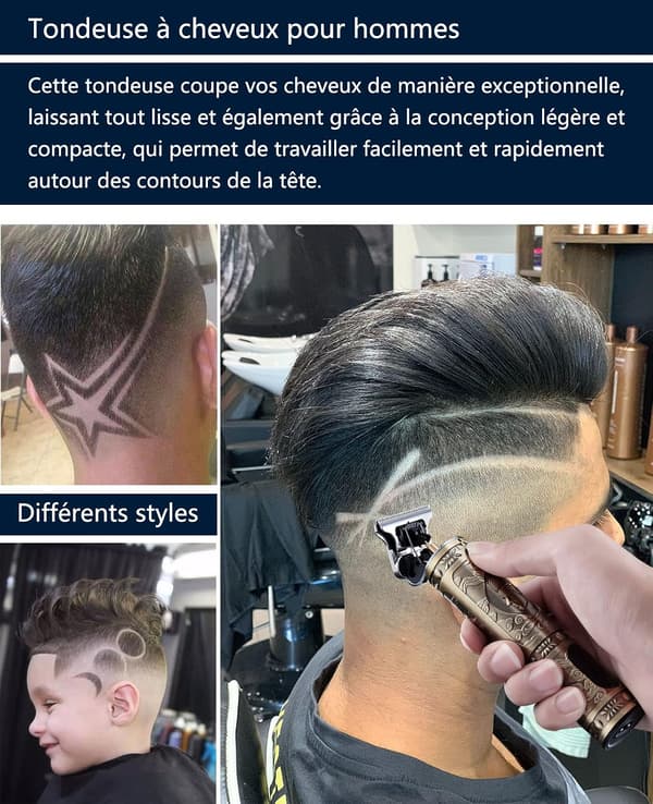 Professionel Hårtrimmer, Skægtrimmer til Mænd, USB Trådløs