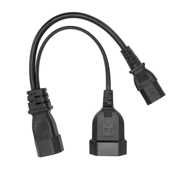 IEC320 C14 til IEC320 C13 og EU Strømkabel Profesjonell Y-Splitter Strømpluggkabel 32cm 10A 250V