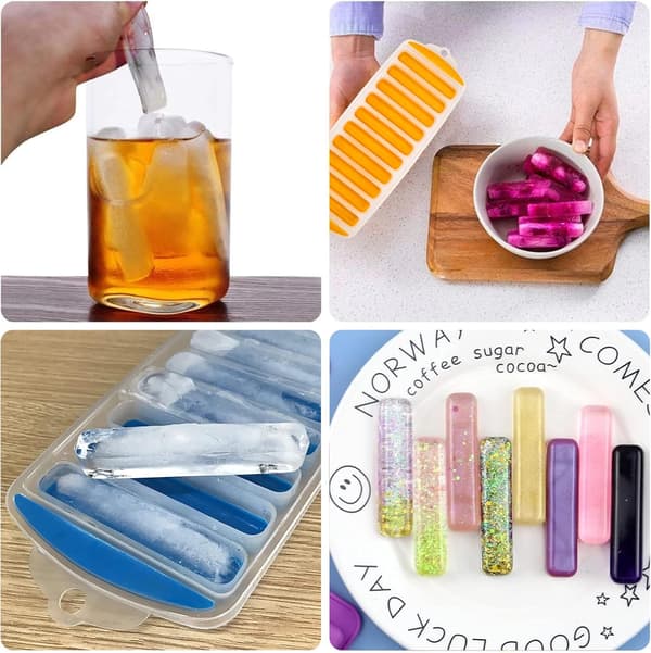 3-pack Isbitstråg med Silikonbotten, Återanvändbara, Lätt att Ta Ut