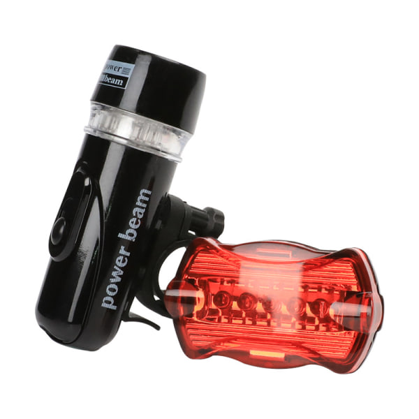 Sykkellyssett Super Bright 5 LED-hodelykt, 5 LED-baklys,