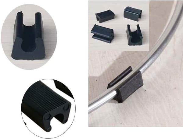 20-pack Plast U-formade Stolsbensglidskydd 12mm Diameter Svart