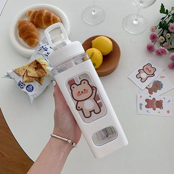 Kawaii-vesipullo oljella ja tarralla 23,6 oz Vuotamaton suuri C