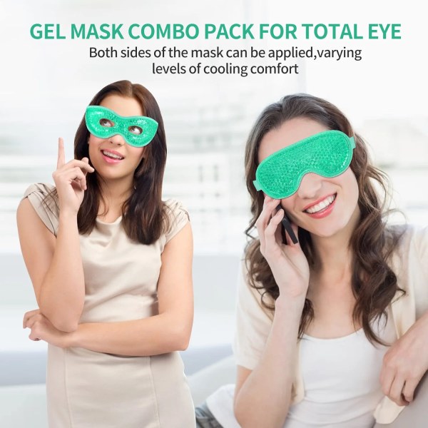 2 STK Gel Eye Mask Genanvendelig Hot Cold Therapy Gel Bead Eye Mask