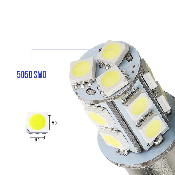 Bil LED blinklys 12V-24V hvit 1156 (20 stk)