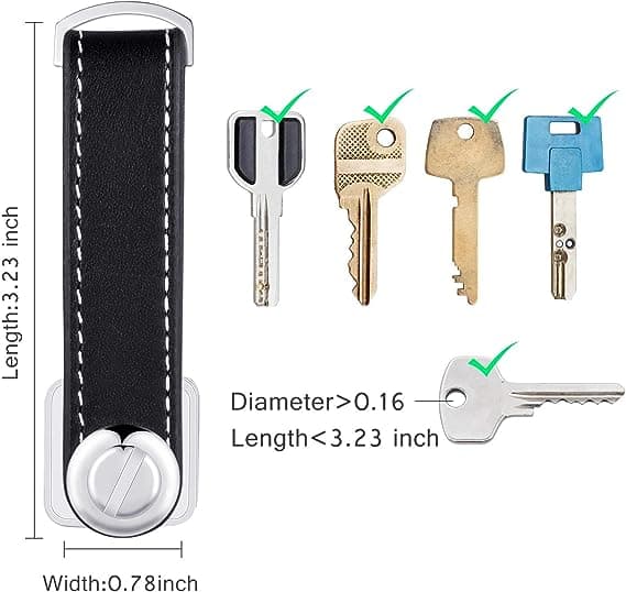 2 Sæt Læder Nøglearrangør Kompakt Nøgleholder Foldbar Lomme Ke