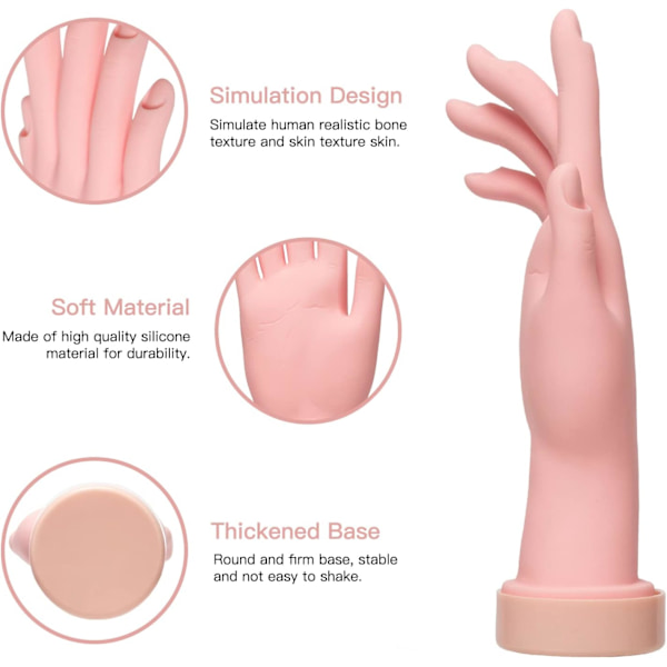 Nagelträning hand, nagelkonst träningshand flexibel rörlig protes
