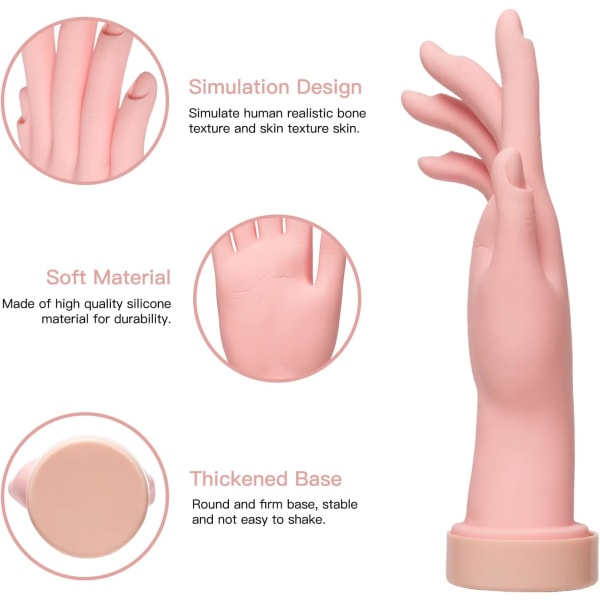 Nagelträningshand, nail art flexibel rörlig prost