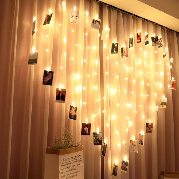 Love lamp LED-stränglampa i stjärnform - varm färg - med klämma