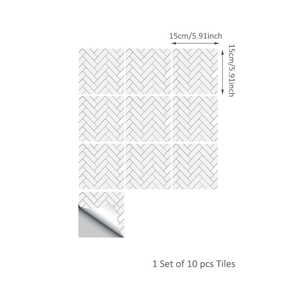 10 stycken 15*15cm/5.91*5.91\" Nordisk modern minimalistisk vit herri