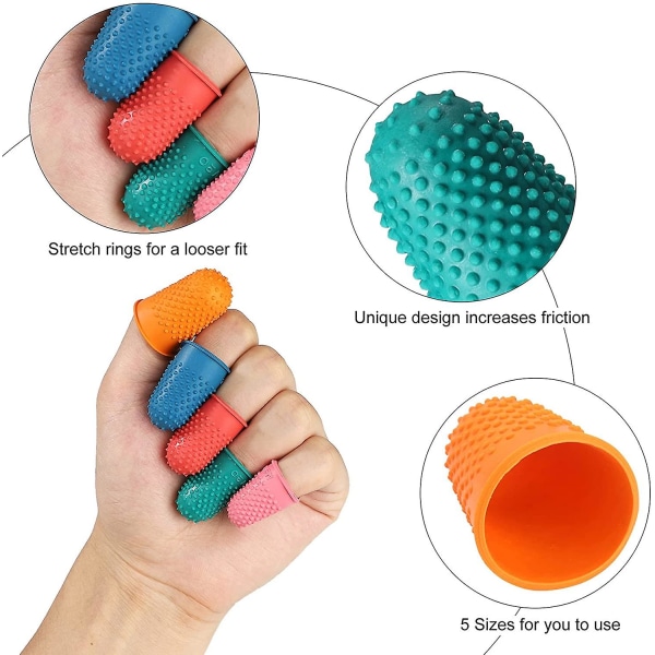 Gummifingertassar Finger Pad Anti-Slip Fingeröverdrag 20 st Finger