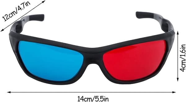 4-pack Röda Blå 3D Stereoskopiska Glasögon, Filmspelglasögon