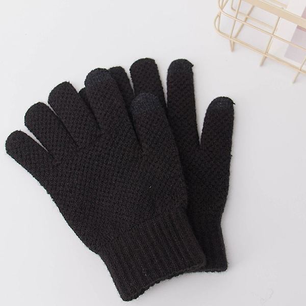 Vinter Touch Screen Handsker Varme Uldforet Strikket Handsker Elastisk