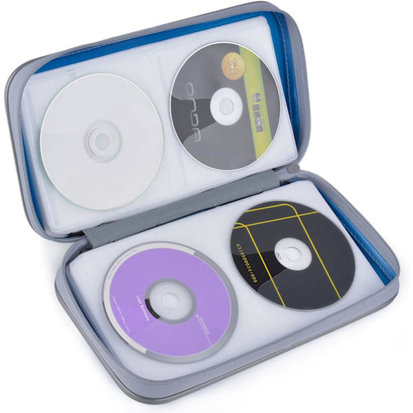 1 Blå CD-Æske, 80-Pak Kapacitet Hård Plastik CD DVD Disc S