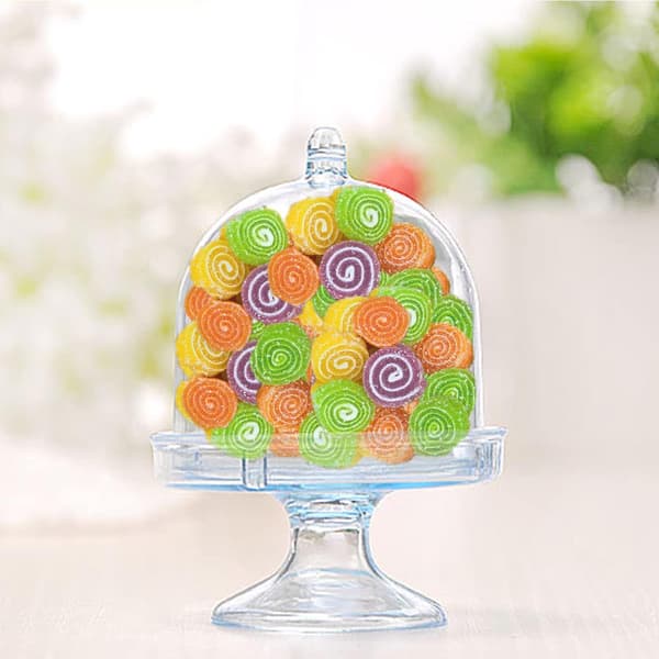 12 stk Mini Kakeklokke Stativ, Mini Transparent Kake Stativ, Fo