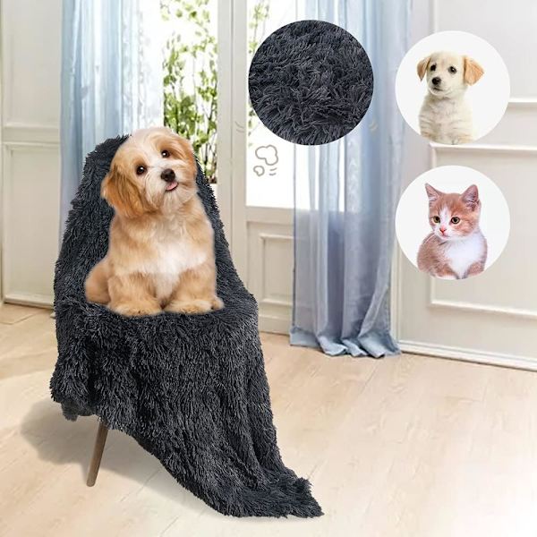 Dewenwils Super Mjuk Dubbelsidig Plysch Fluffig Hundtäcke Wa DXGHC