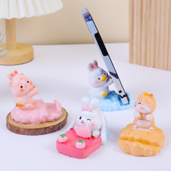 4 cartoon desktop mobile phone stand cute strawberry rabbit cloud