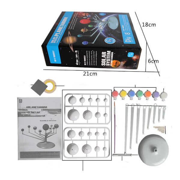 DIY Ni-Planetmodeller Samlet Solsystem Planetarisk Ins