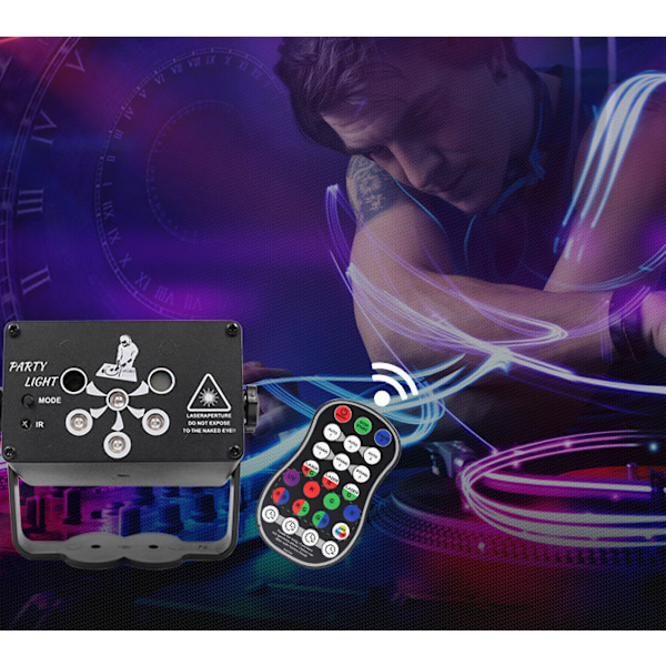 6-huls mini ktv laserlampe USB jule stjernehimmel projektor