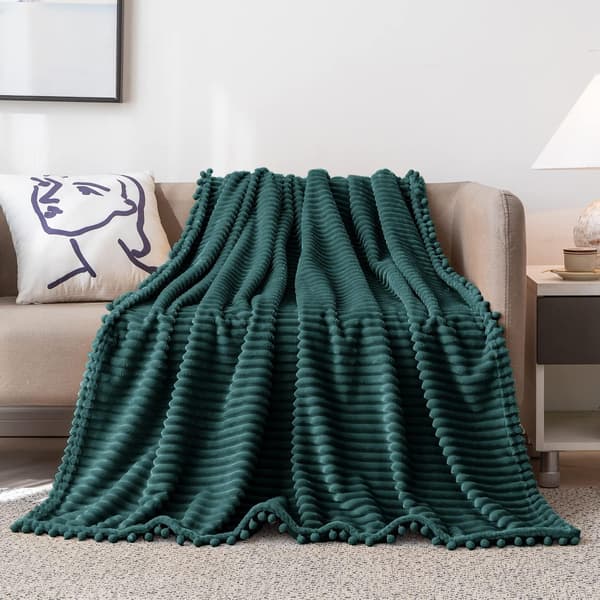 Fleece Tæppe Dobbelt Størrelse – 51x59, Grøn – Blød, Plys, Fluffy, Fu