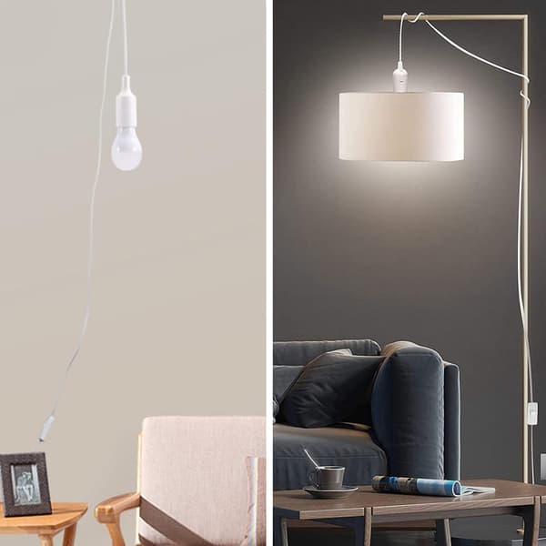 2 stk E27 Hengelampeholder 1,8m E27 Sokkel med Kabel Saltlampe