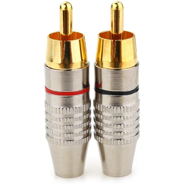 Set of 2 gold plated connectors RCA phono male to 2 screw termina